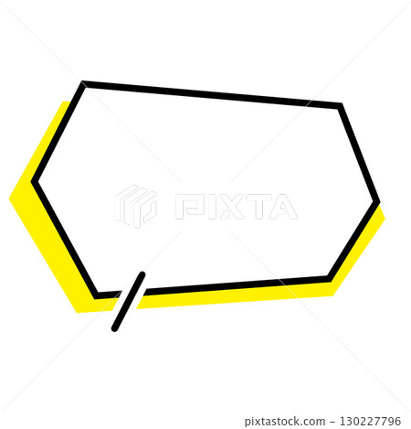 Simple speech bubble illustration, horizontal, hexagonal Simple speech bubble illustration, horizontal, hexagonal 130227796