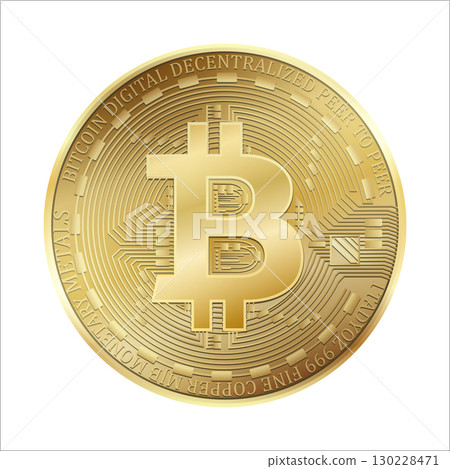 golden bitcoin isolated on white 130228471