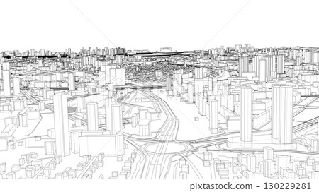 Urban modern landscape. Vector rendering of 3d Urban modern landscape. Vector rendering of 3d 130229281