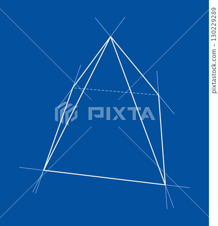 Geometric Lines on Blue Background 130229289