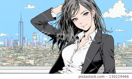 A confident businesswoman walking down a sunny city street A confident businesswoman walking down a sunny city street 130229466