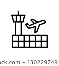 機場和飛機圖標、國際旅行和商務旅行圖標 130229749