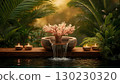 Tropical spa composition with coral and soft candlelight 130230320