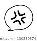 憤怒的標記卡通符號語音氣泡圖標 130230374