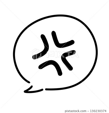 憤怒的標記卡通符號語音氣泡圖標 憤怒的標記卡通符號語音氣泡圖標 130230374