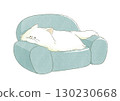 Cat relaxing on sofa 130230668