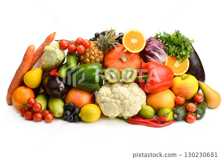 A Colorful and Healthy Variety of Fruits and Vegetables 130230681