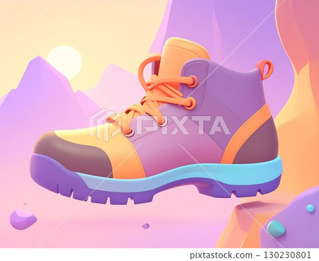 Climbing shoes designed for comfort and performance in outdoor adventures under a vibrant sunset 130230801