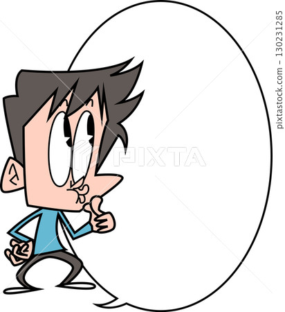 嘴巴尖、手拿東西的男人 130231285