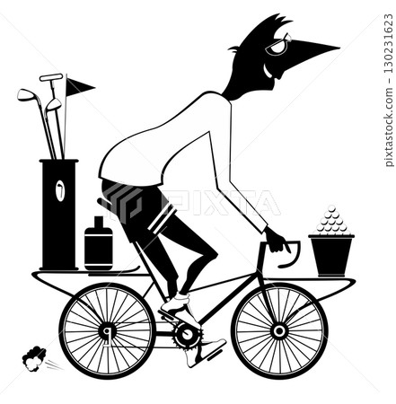 golf, golfer, bike 130231623