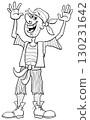 happy cartoon young pirate character coloring page 130231642