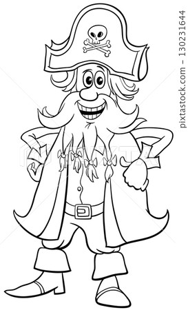 funny cartoon pirate captain comic character coloring page 130231644