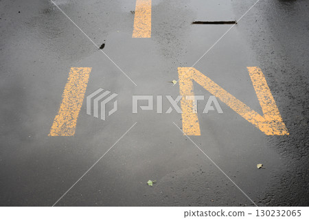 Road conditions on a rainy day 130232065