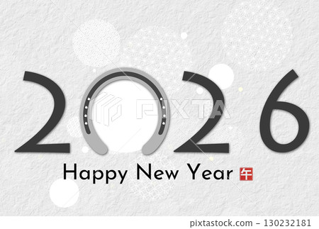 2026 Year of the Horse New Year's Card 130232181