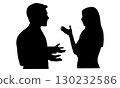 一個男人和一個女人爭論的剪影 130232586