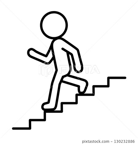 Stick figure going down the stairs 130232886