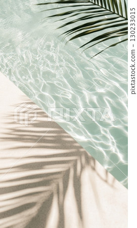 Sunlight glimmers on calm water 130233015