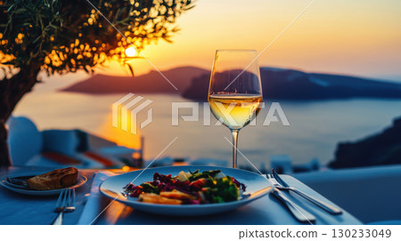 Terrace sunset dining 130233049