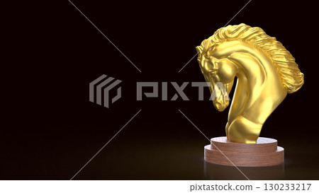 The Gold Horse chess for Business concept 3d Rendering. The Gold Horse chess for Business concept 3d Rendering. 130233217