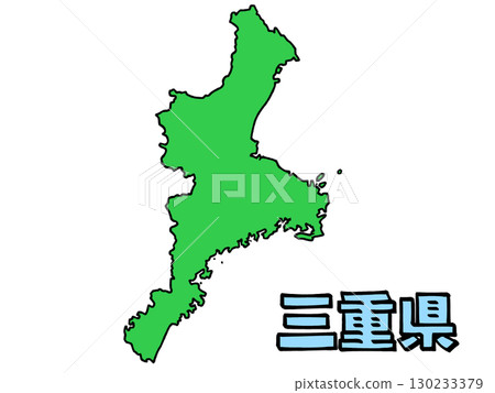 三重縣的地圖略顯簡略，文字簡單 130233379