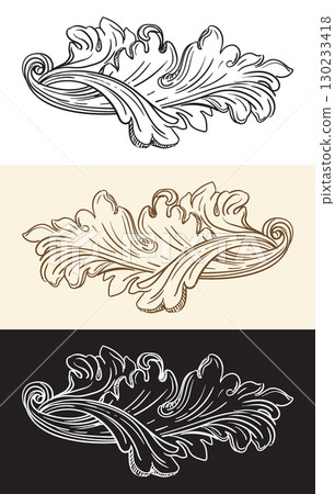 Twisted acanthus leaf design element vector illustration Twisted acanthus leaf design element vector illustration 130233418