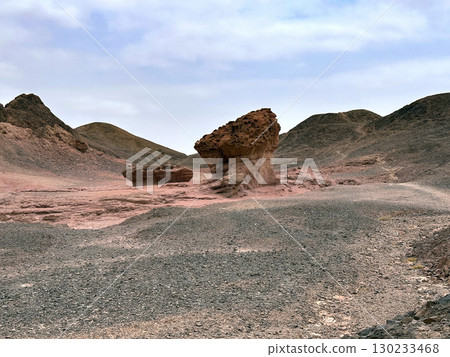 Stone mushroom in Timna Park in the Arava desert Stone mushroom in Timna Park in the Arava desert 130233468