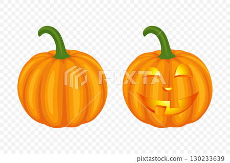 Vector Halloween Pumpkins Collection with Carved Faces. Flat Colorful Pumpkin Stickers Set. Design Templates for Halloween, Fall, Harvest. Cute and Fun Simple Pumpkin Illustrations Vector Halloween Pumpkins Collection with Carved Faces. Flat Colorful Pumpkin Stickers Set. Design Templates for Halloween, Fall, Harvest. Cute and Fun Simple Pumpkin Illustrations 130233639