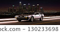 A Delorean train running through a quiet town in the 1980s [AI-generated image] 130233698