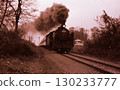 1967: Kawagoe Line before electrification, 9600 steam locomotive hauled passenger train, Nisshin Station, Saitama Prefecture, archival photograph 130233777