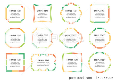 Frame double line illustration vector variation simple decoration ornament ornamentation enclosure set 130233906