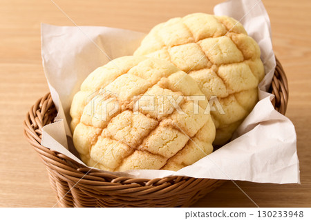 籃子裡的甜瓜麵包 籃子裡的甜瓜麵包 130233948
