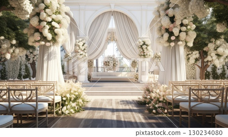 gazebo wedding venue ceremony decoration, ai 130234080