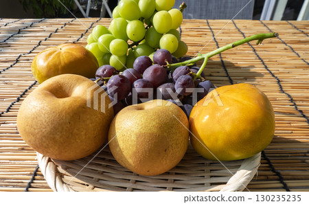 Autumn-colored fruit basket 130235235