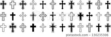 Vector cross icon set 130235306