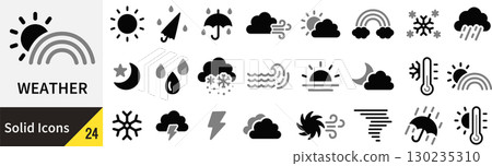 向量天氣剪影圖示集 130235310