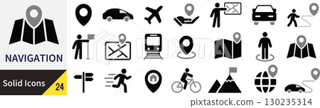 向量導航剪影圖示集 130235314