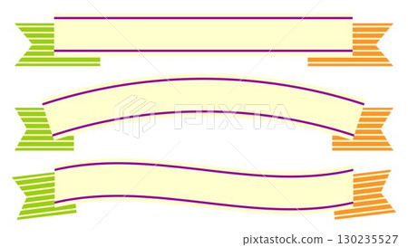 秋季彩色絲帶帶套裝萬聖節顏色橙色紫色綠色向量png 130235527