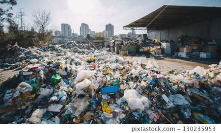 堆積如山的未分類混合都市垃圾 130235953