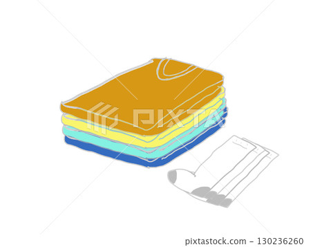 彩色折疊衣服和襪子插圖 130236260