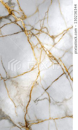 White marble with golden cracks 130236344