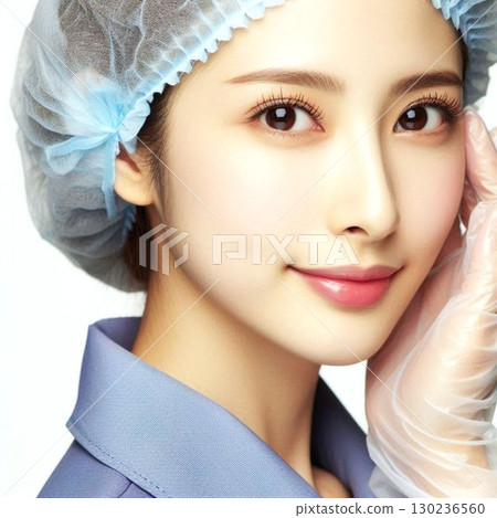 Female clean room worker 130236560
