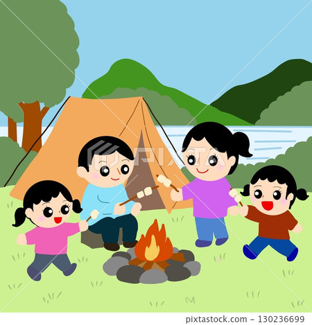 Family enjoying camping and the outdoors 130236699