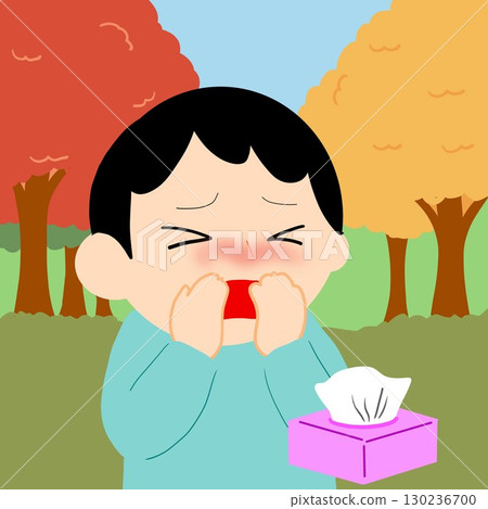 預防花粉症（秋季花粉和打噴嚏） 130236700