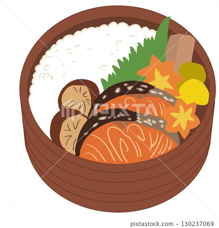 秋季風味便當(米飯、秋季鮭魚、蘑菇) 秋季風味便當(米飯、秋季鮭魚、蘑菇) 130237069