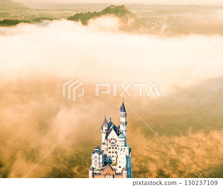 Neuschwanstein Castle floating in the sea of clouds 130237109
