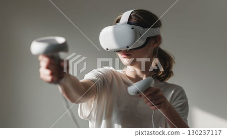Immersive experience with VR headset Immersive experience with VR headset 130237117