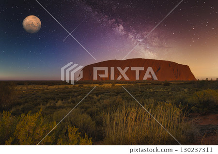Beautiful night view of Ayers Rock Beautiful night view of Ayers Rock 130237311