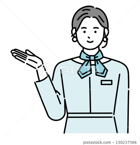 接待處的一位女士正在指路 130237366