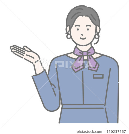 接待處的一位女士正在指路 130237367