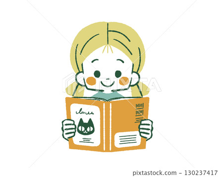 閱讀的女孩-4 種顏色 130237417